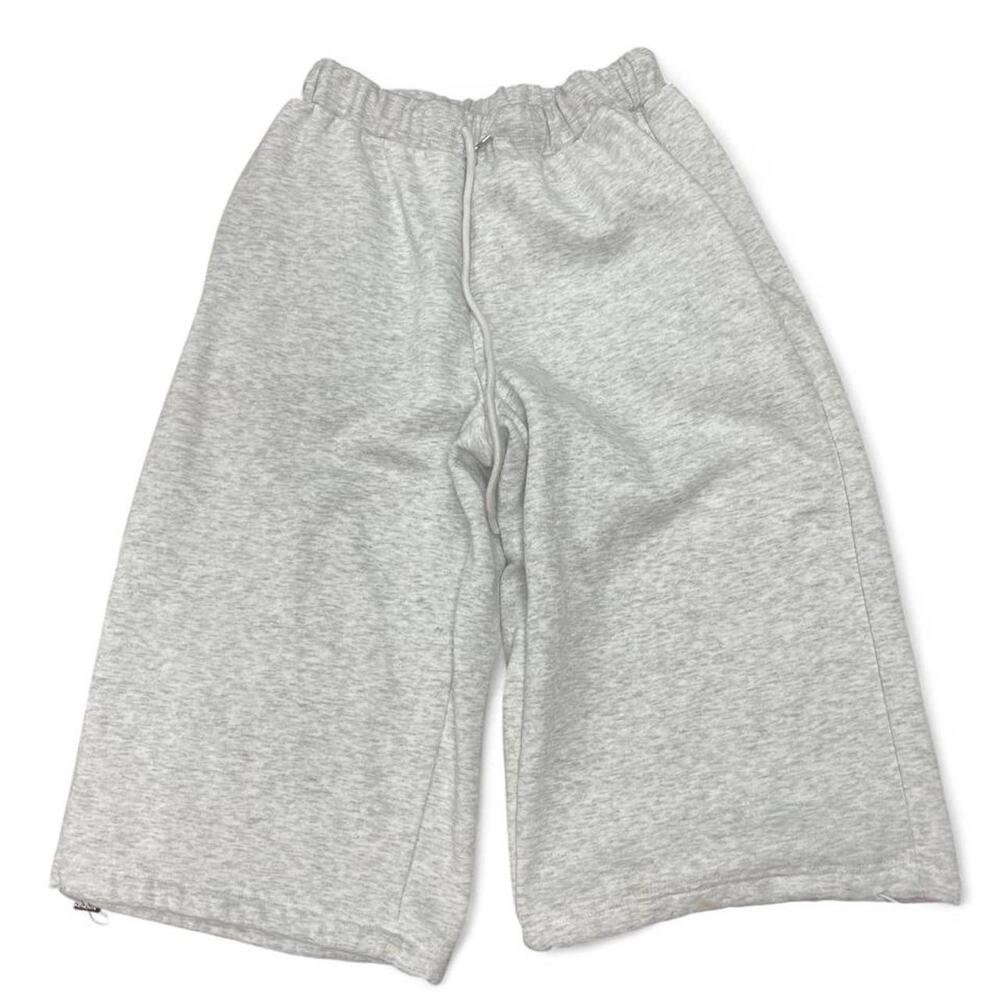 Gray wide leg polyester sweatpants